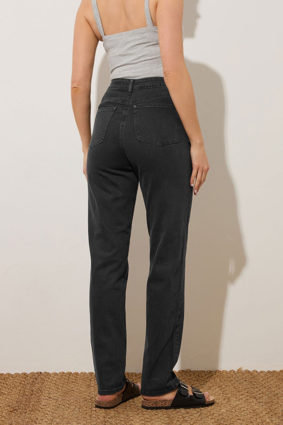 Long Tall Sally Black Washed Una Stretch Mom Jeans