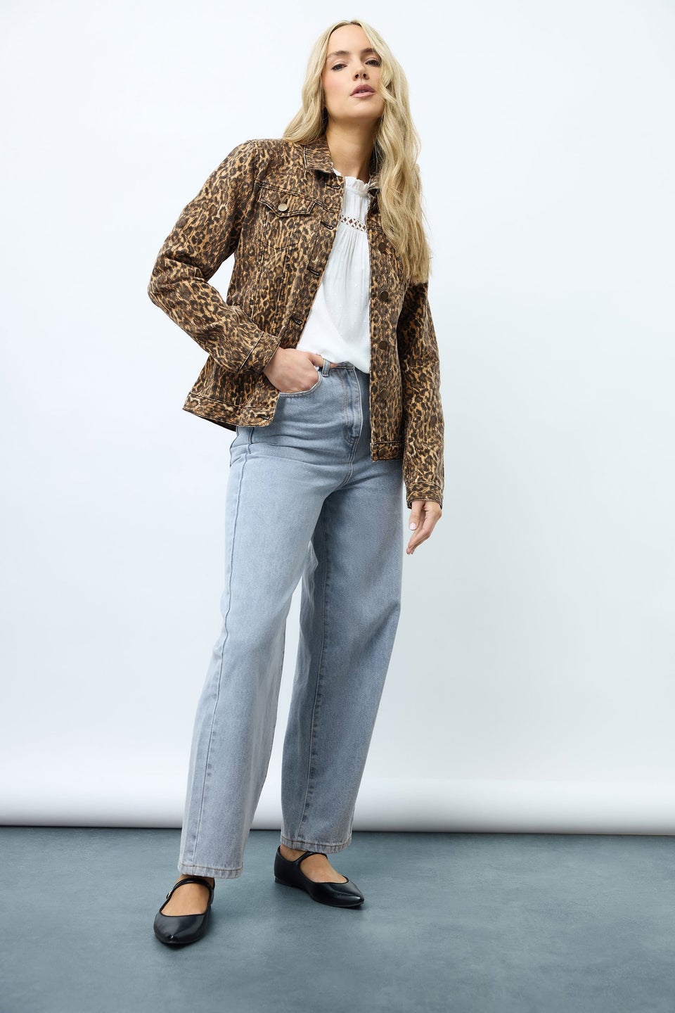 Long Tall Sally Light Blue Wash Barrel Leg Jeans