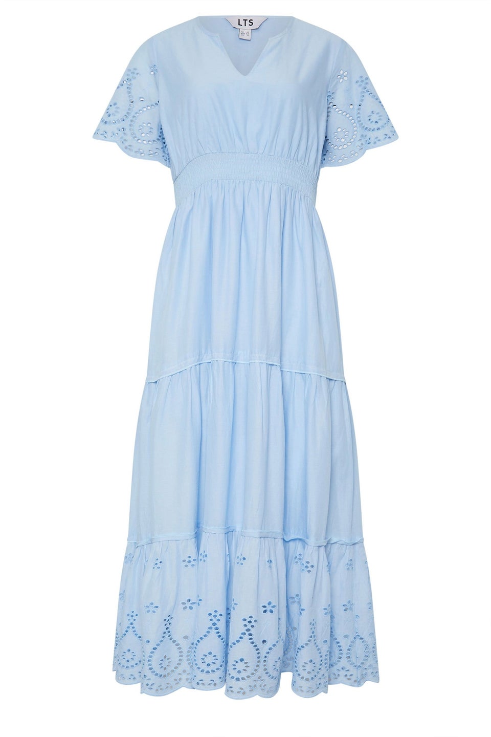Long Tall Sally Blue Broderie Hem Maxi Dress