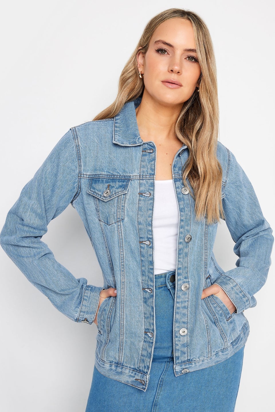 Long Tall Sally Blue Mid Wash Denim Jacket