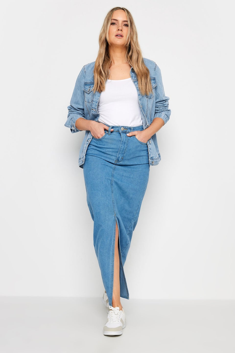 Long Tall Sally Blue Mid Wash Denim Jacket