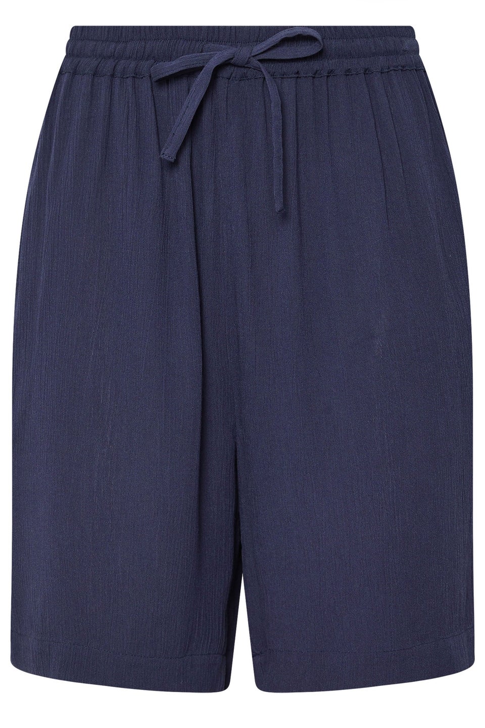 Long Tall Sally Navy Blue Cotton Crinkle Shorts