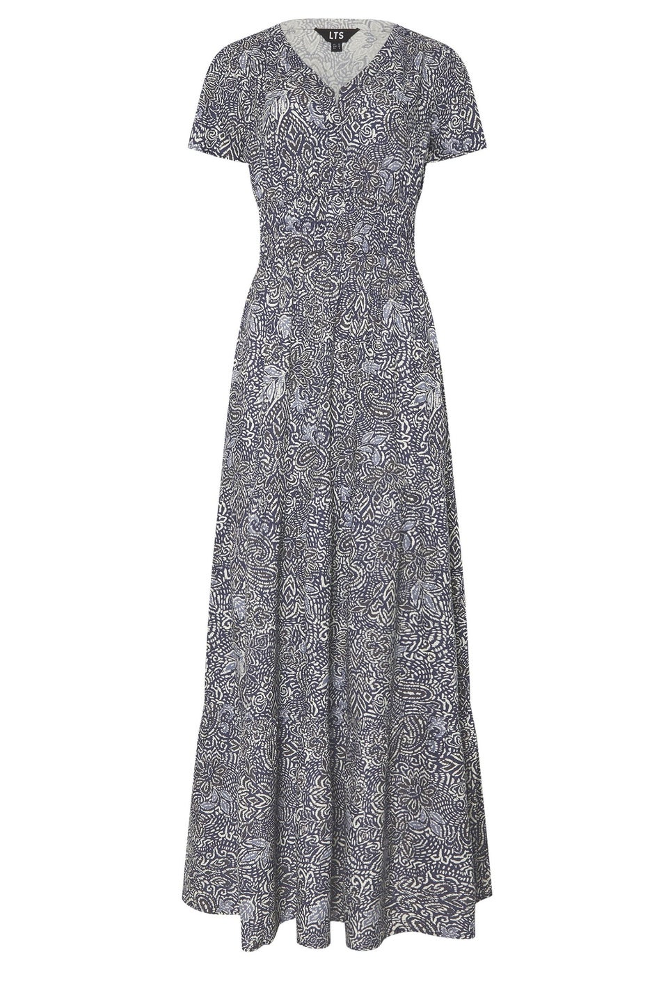 Long Tall Sally Navy Blue Abstract Tiered Maxi Dress