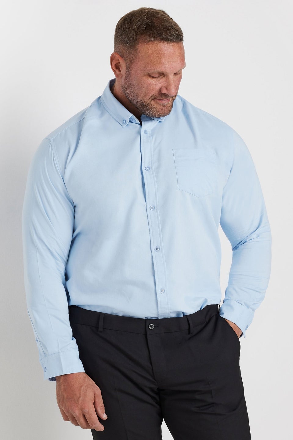 BadRhino Light Blue Long Sleeve Oxford Shirt