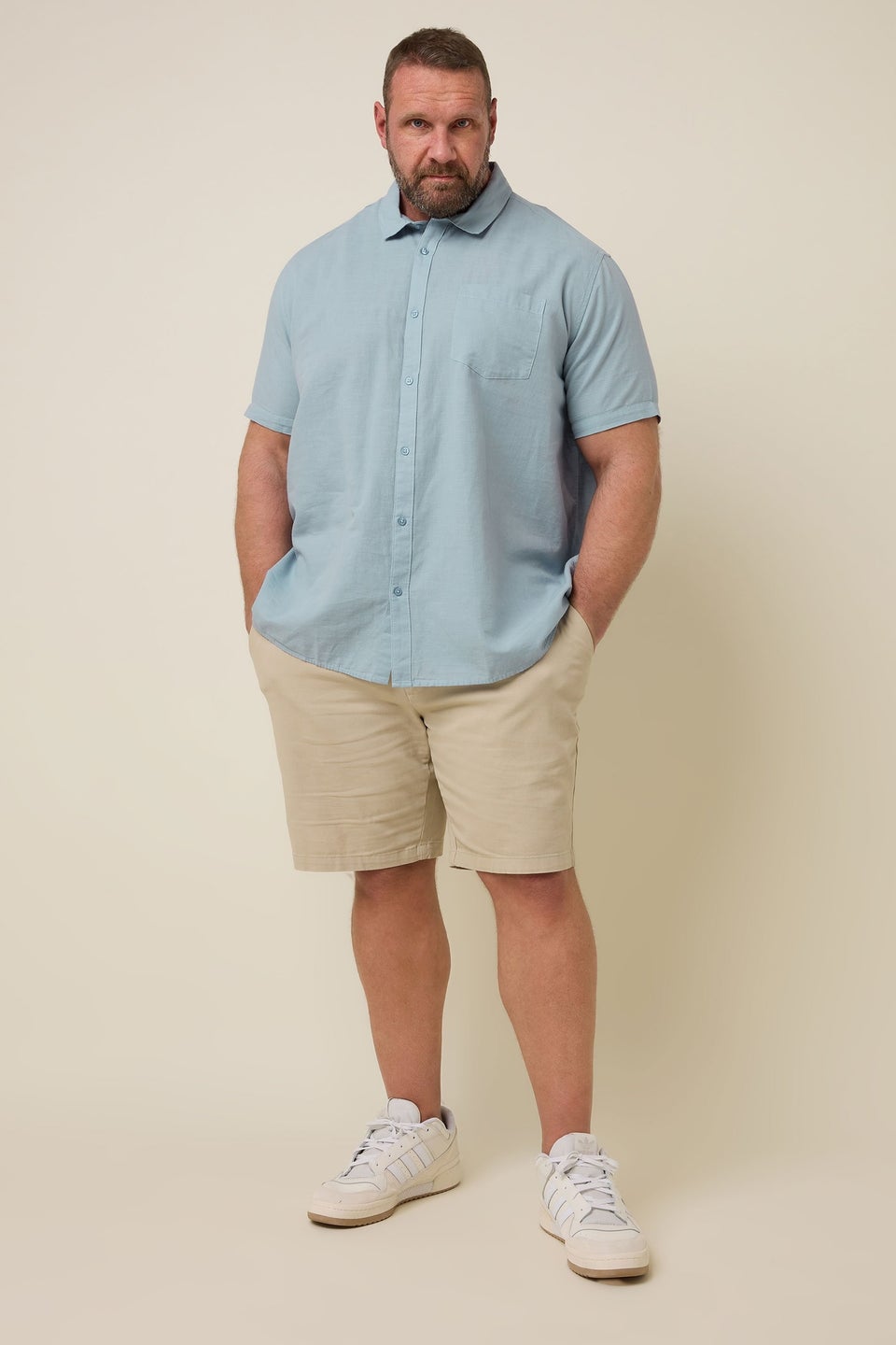 Badrhino Dusky Blue Linen Shirt
