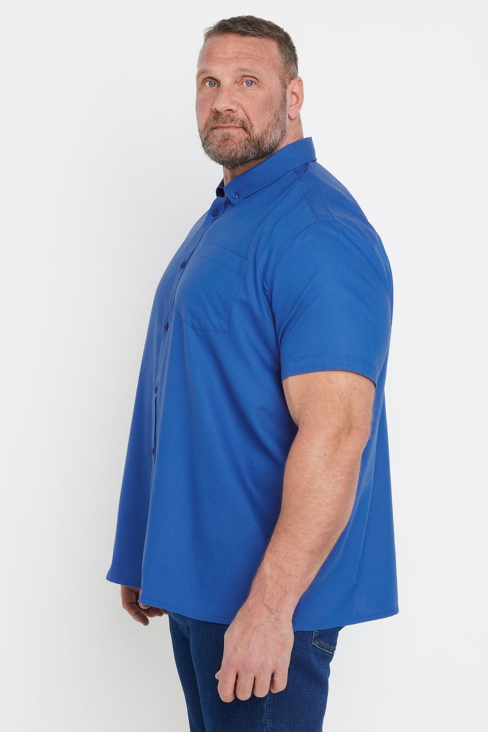 BadRhino Dark Blue Short Sleeve Oxford Shirt