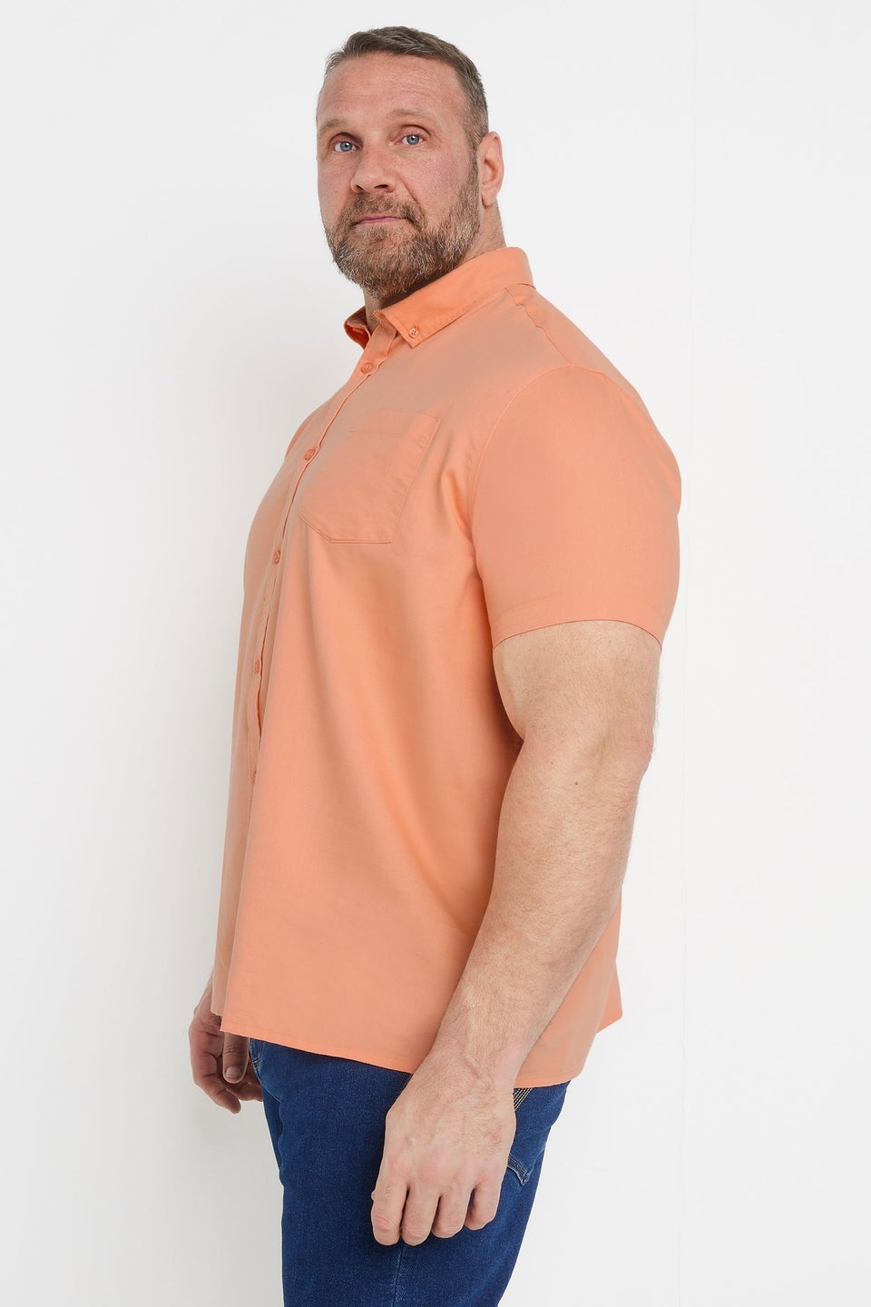 BadRhino Coral Orange Short Sleeve Oxford Shirt