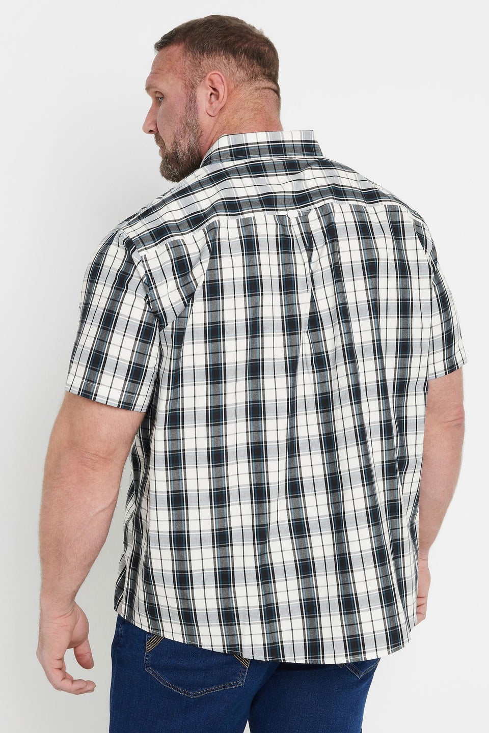 Badrhino Black & White Short Sleeve Check Shirt