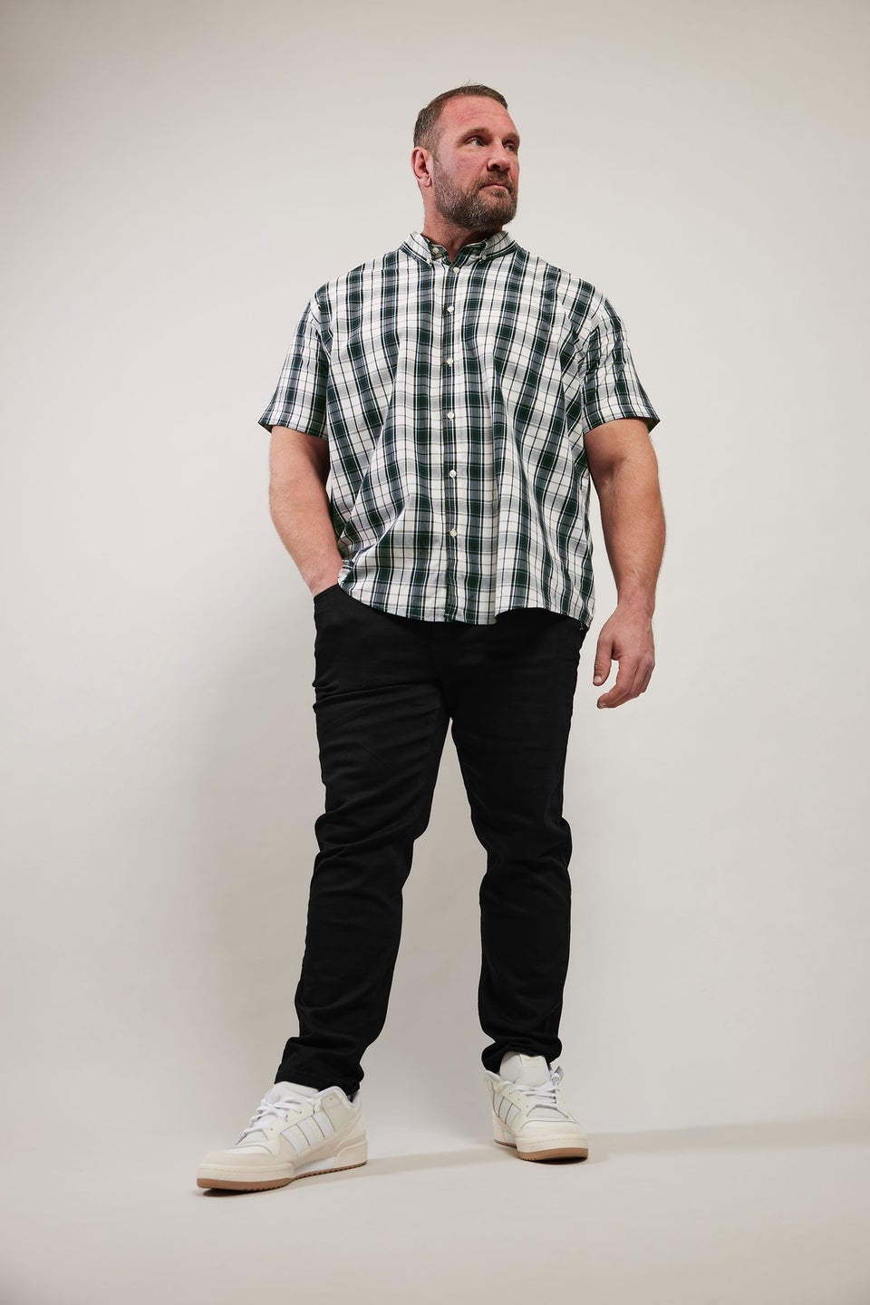 Badrhino Black & White Short Sleeve Check Shirt