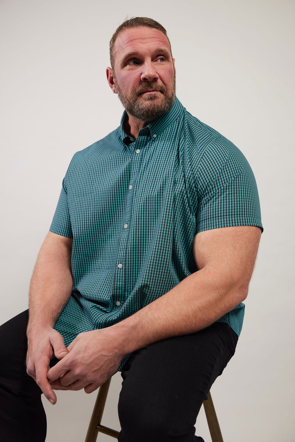 Badrhino Blue Gingham Check Shirt