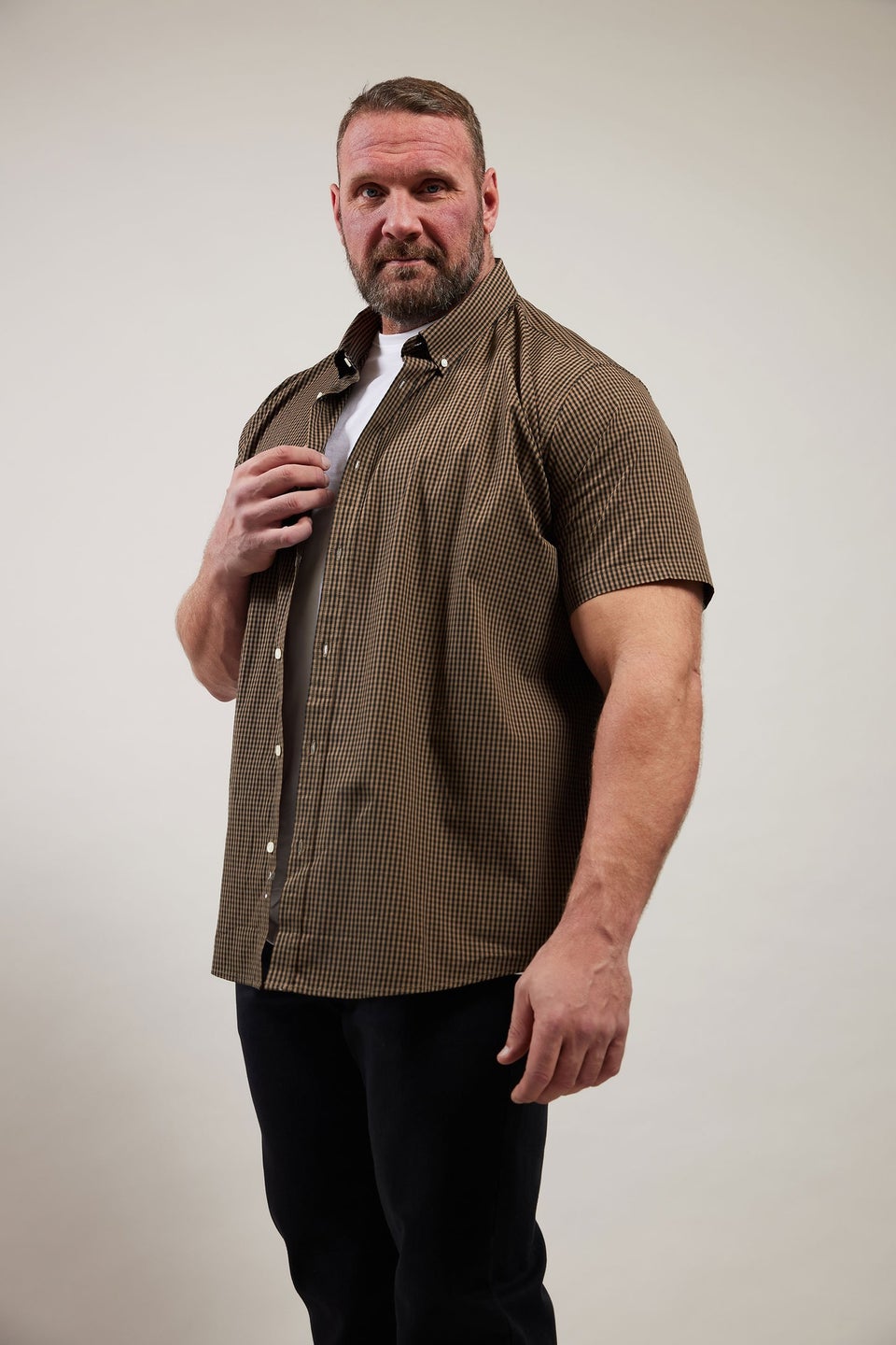 Badrhino Brown Gingham Check Shirt