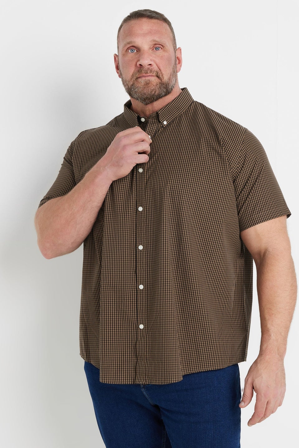 Badrhino Brown Gingham Check Shirt