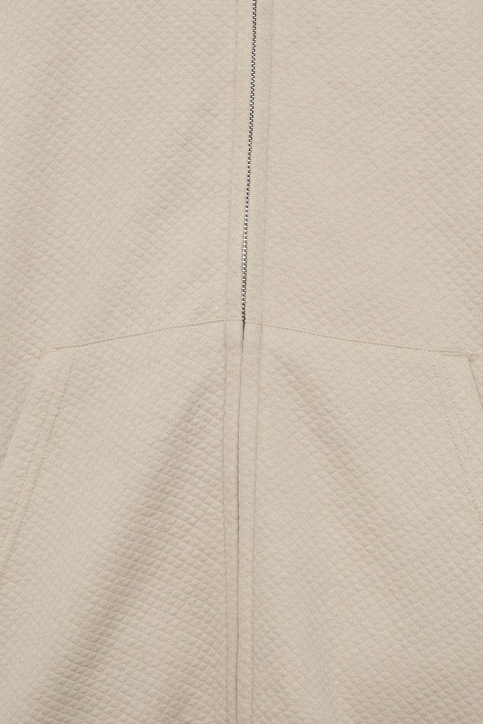 BadRhino Natural Brown Diamond Quilted Zip Through Hoodie