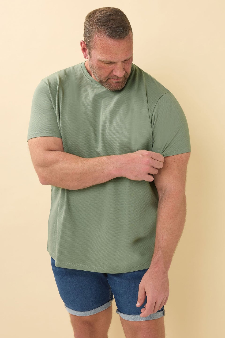 BadRhino Big & Tall Sage Green Textured T-Shirt