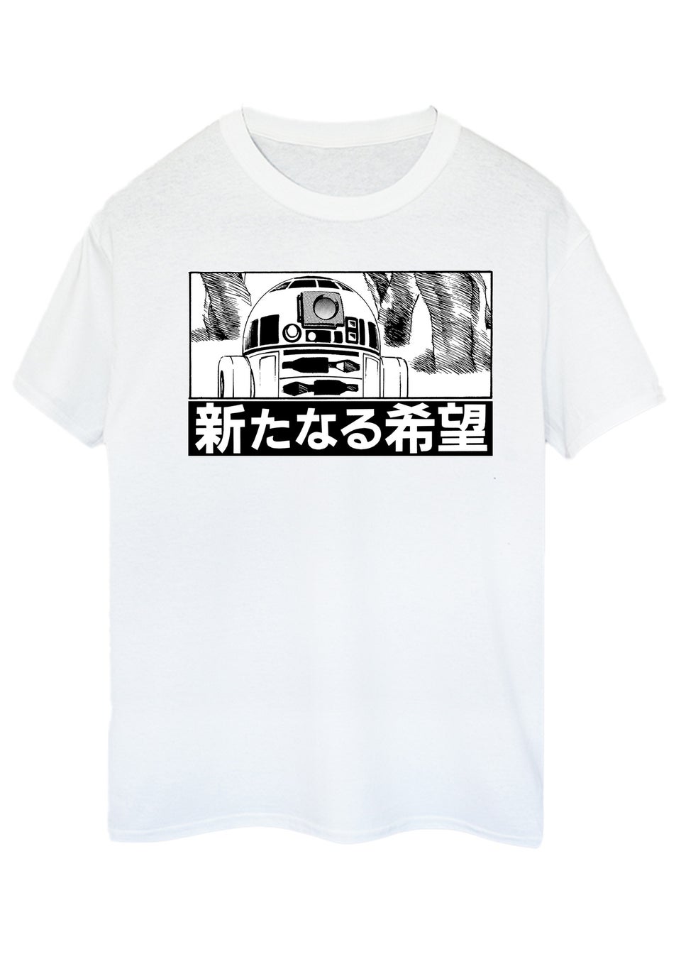 Star Wars R2D2 Anime White Graphic T-Shirt