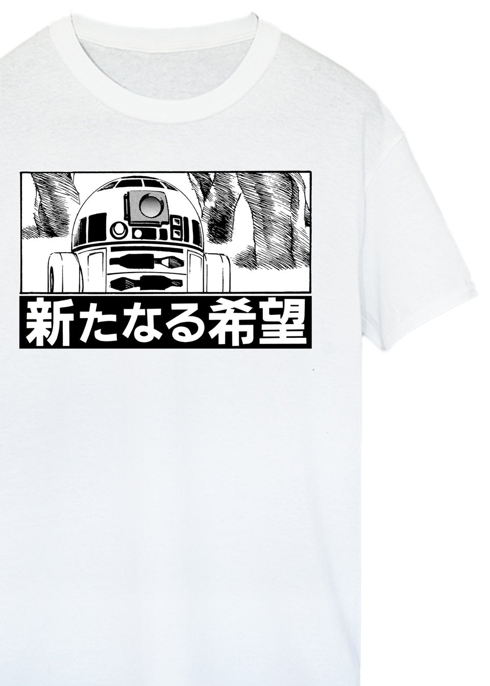 Star Wars R2D2 Anime White Graphic T-Shirt