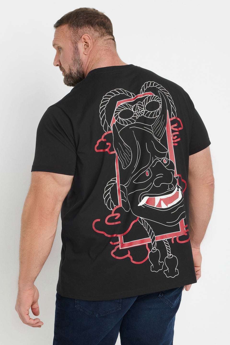Badrhino Black Japanese Print T-Shirt