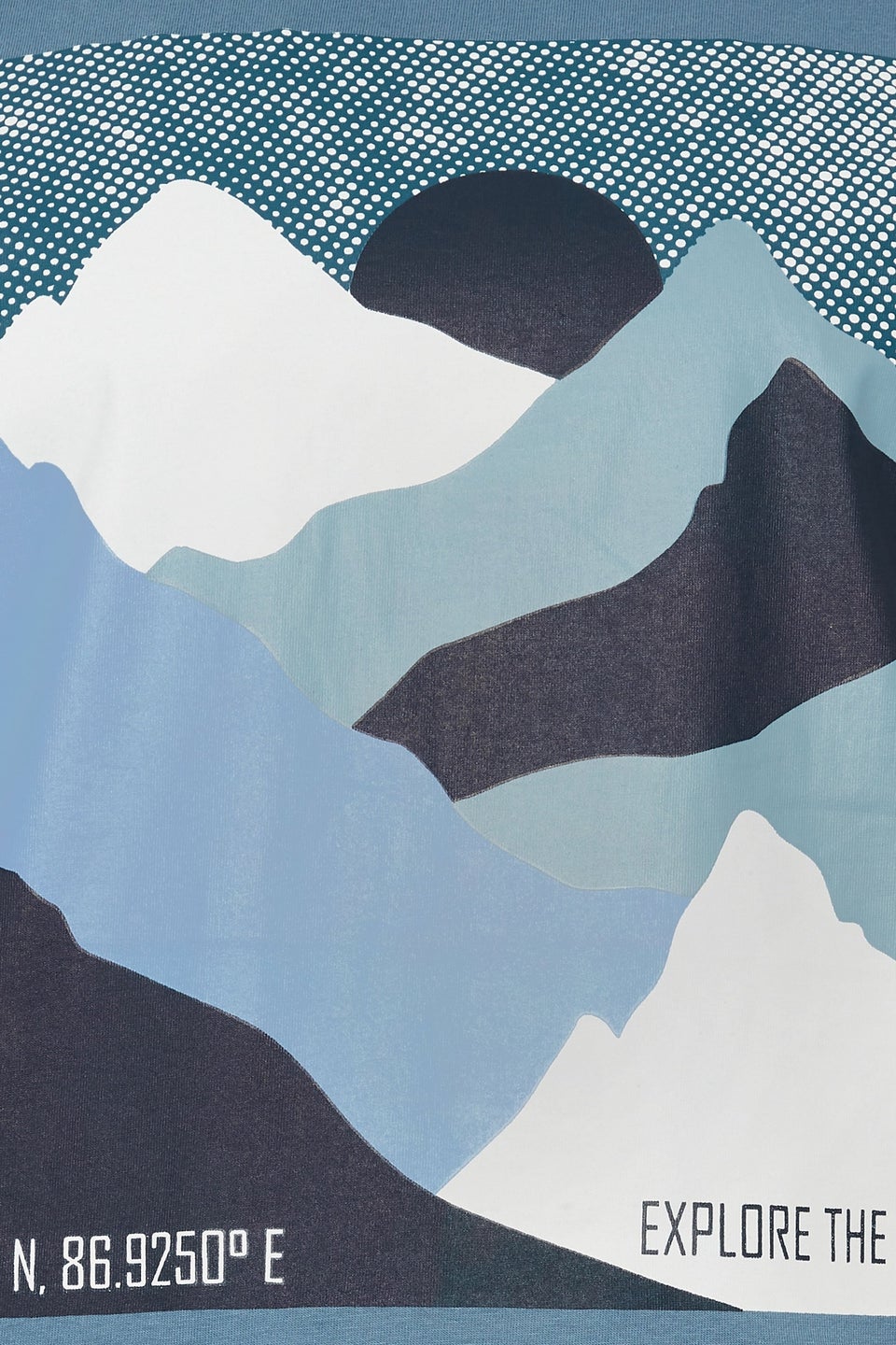 Badrhino Light Blue Abstract Mountain Print T-Shirt