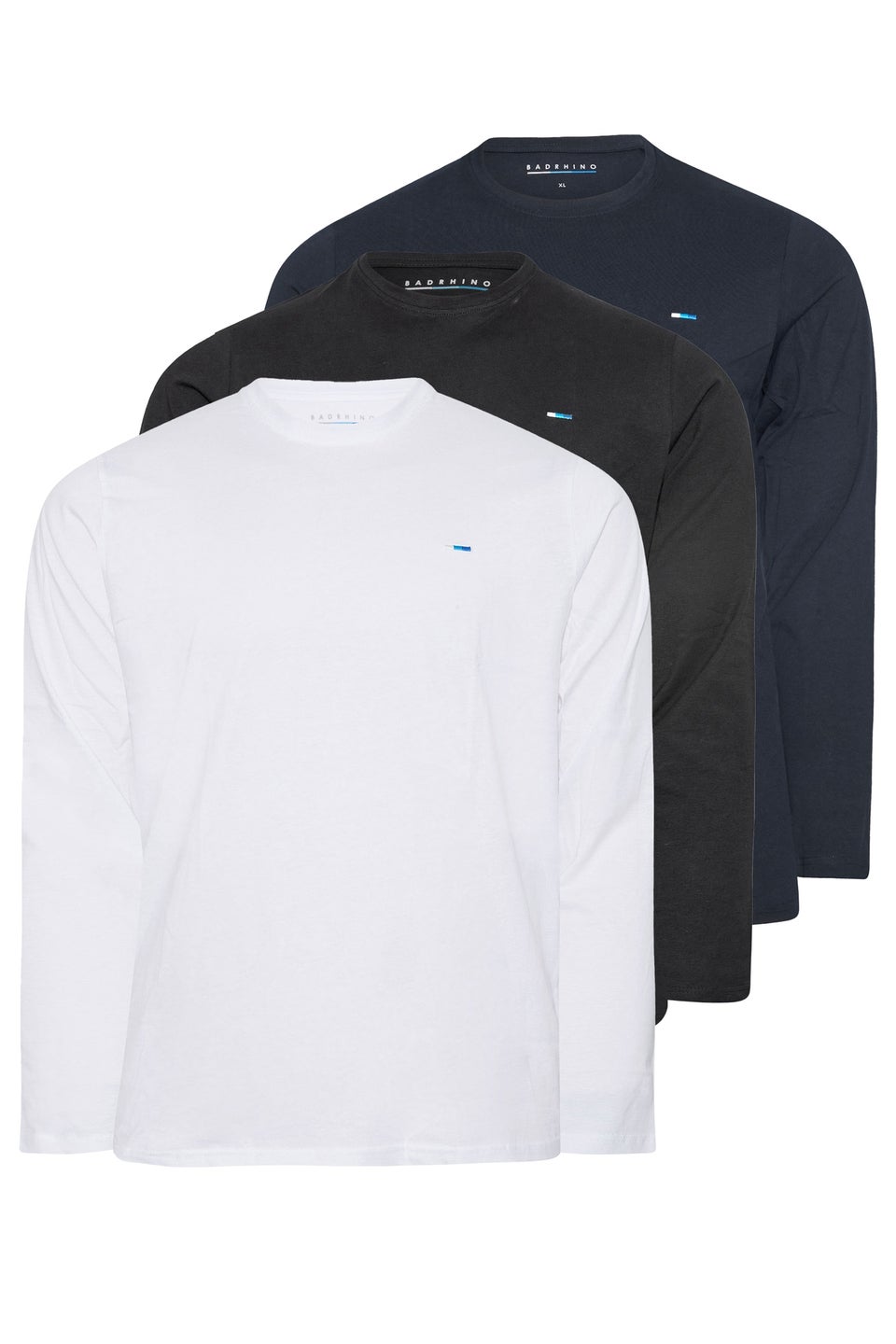 BadRhino 3 Pack Black & White Long Sleeve T-Shirts