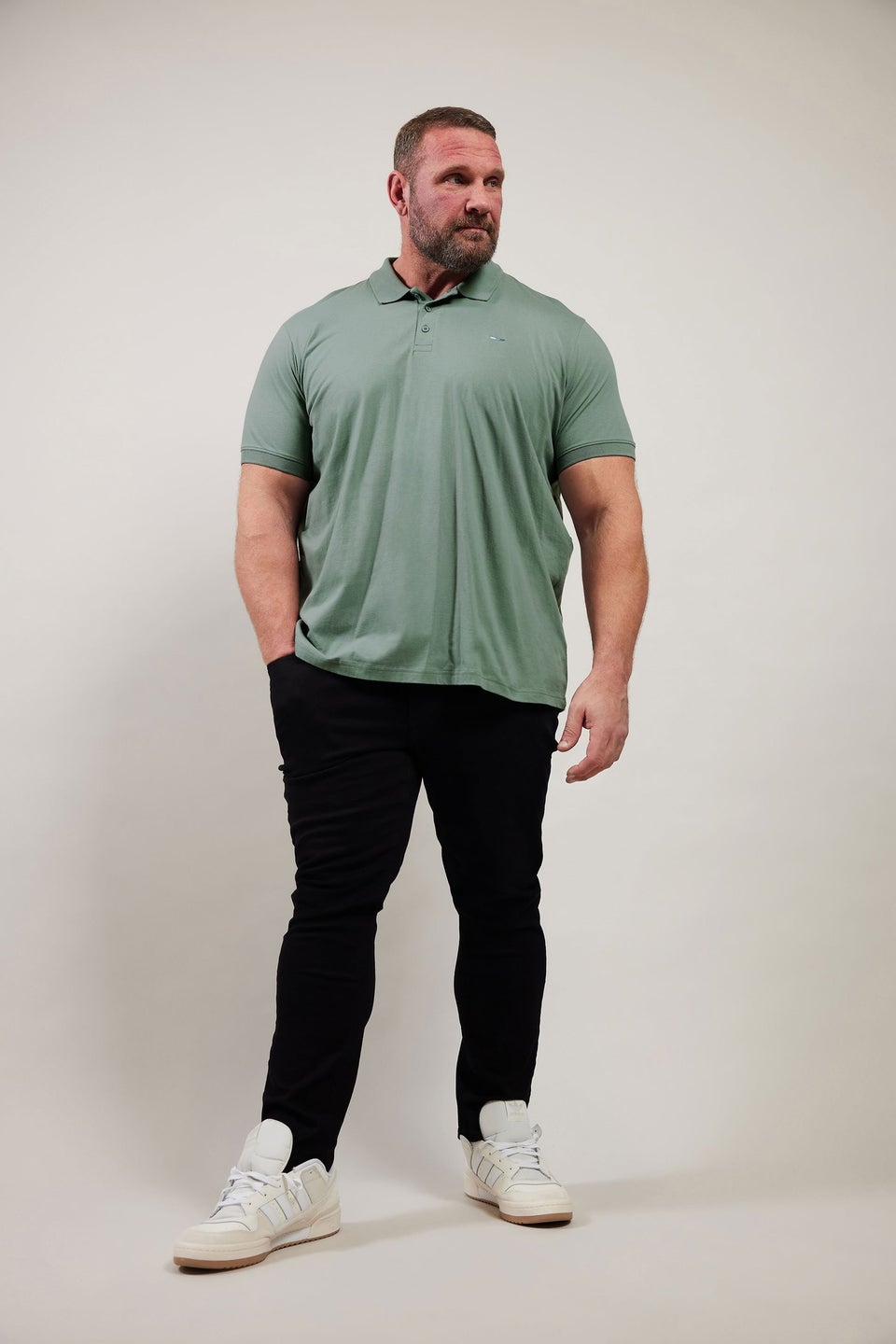 BadRhino Big & Tall 5 PACK Green & Blue Jersey Polo Shirts
