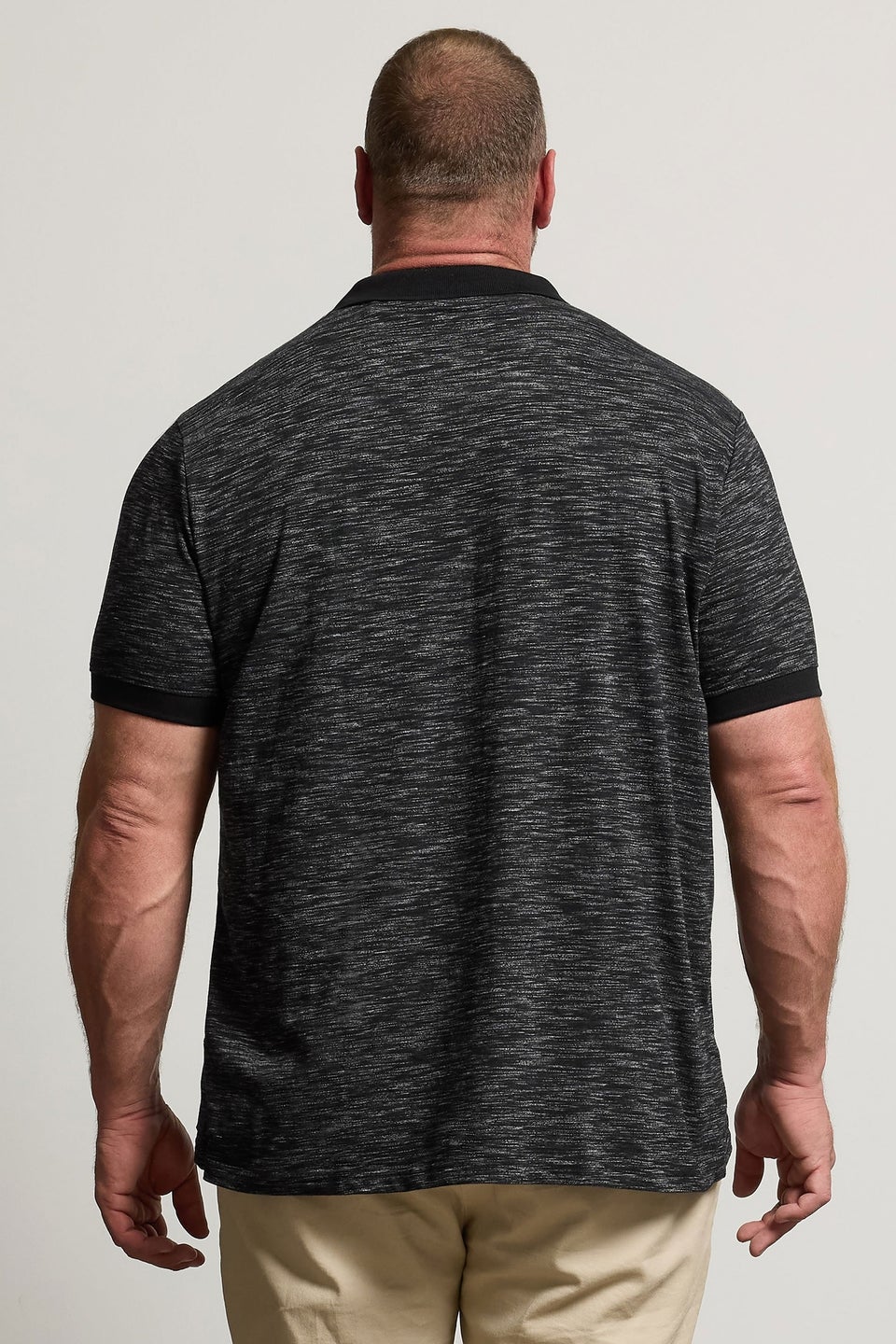 Badrhino Black Slub Polo Shirt