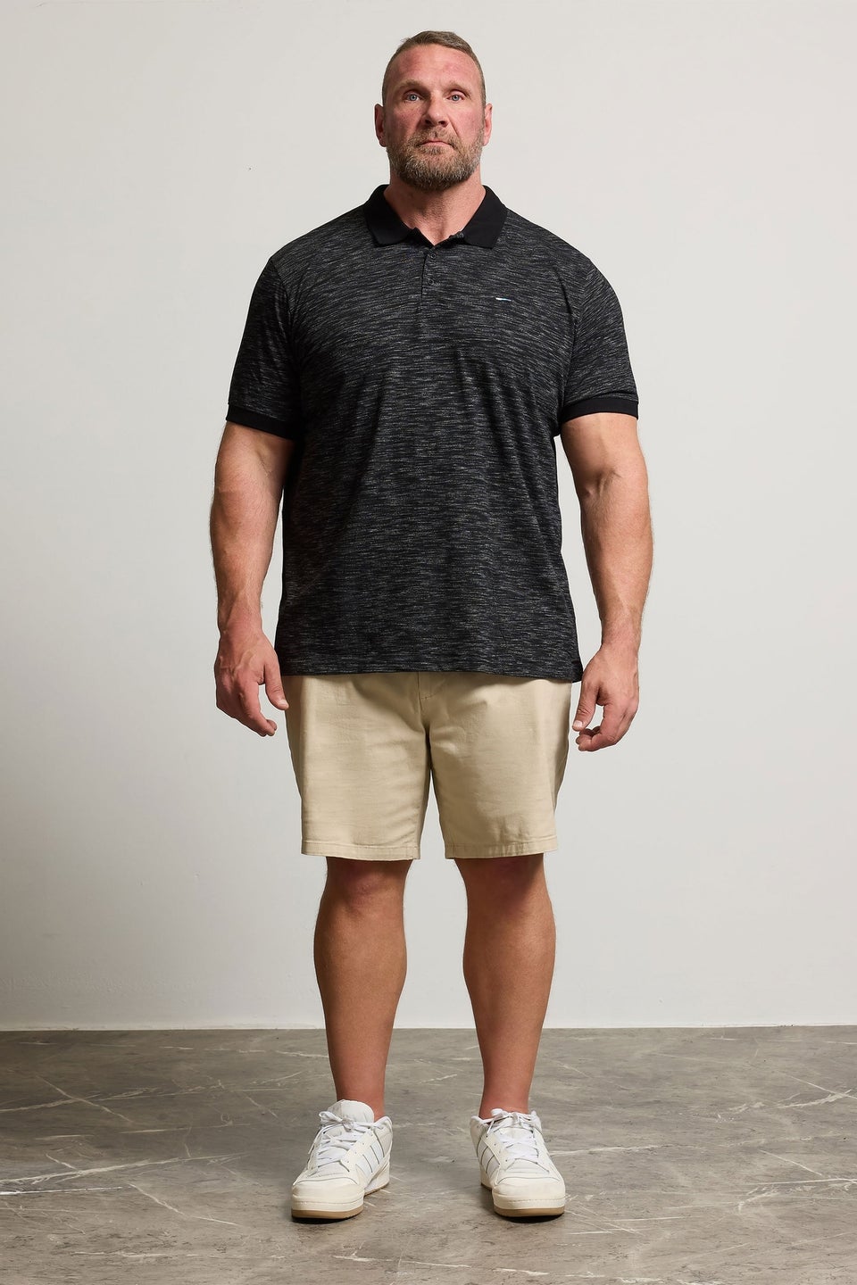 Badrhino Black Slub Polo Shirt