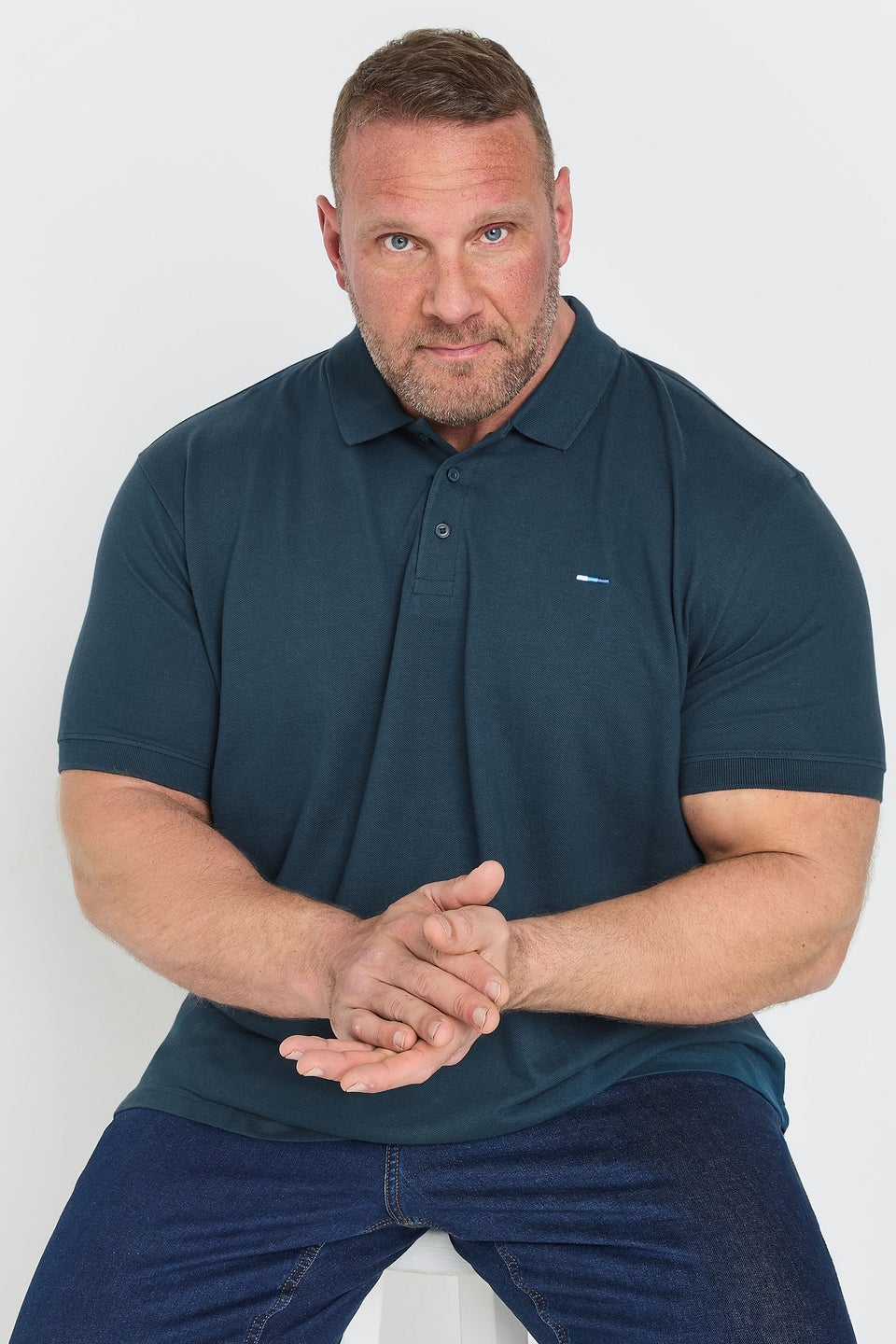 BadRhino Big & Tall 5 PACK Navy Blue & Light Blue Polo Shirts