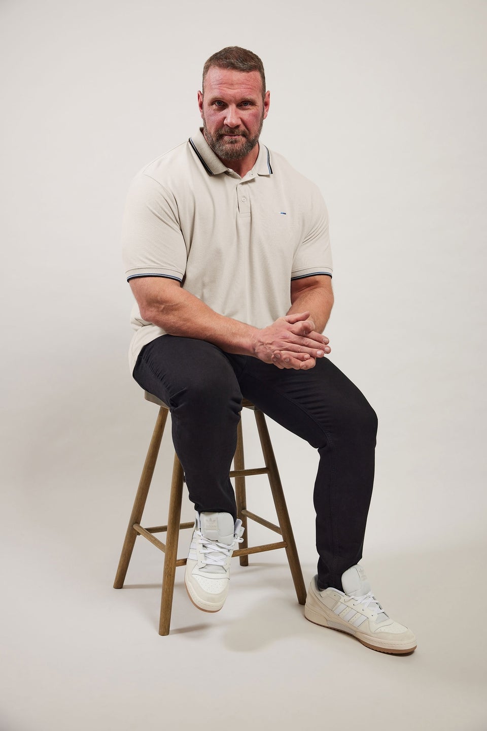 BadRhino Natural Brown Tipped Polo Shirt