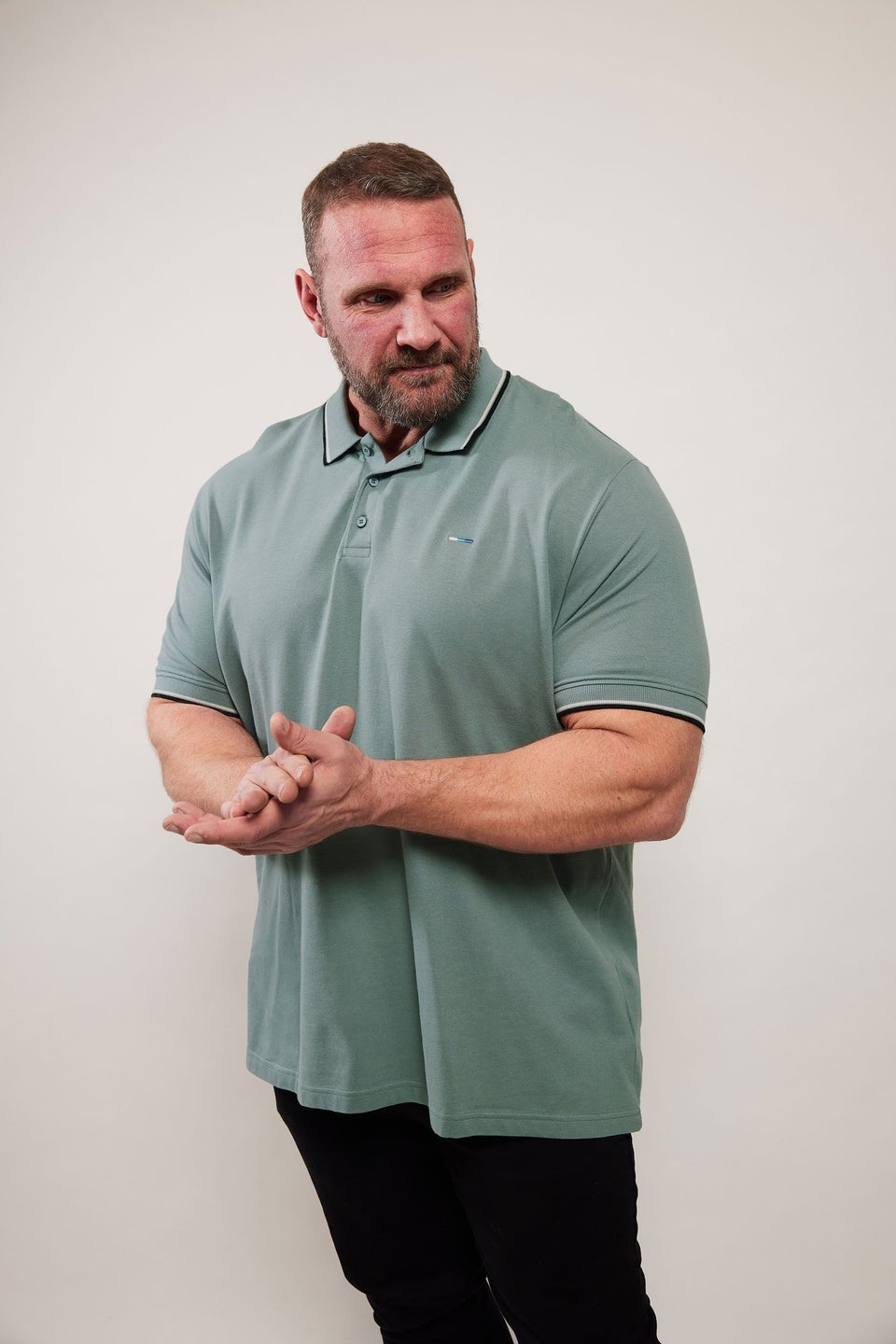 BadRhino Green Tipped Core Polo Shirt