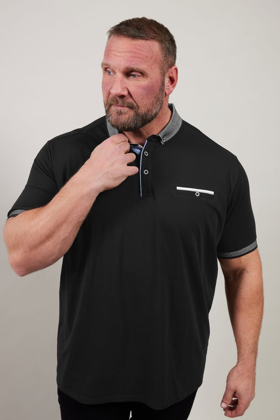 BadRhino Black Chambray Polo Shirt