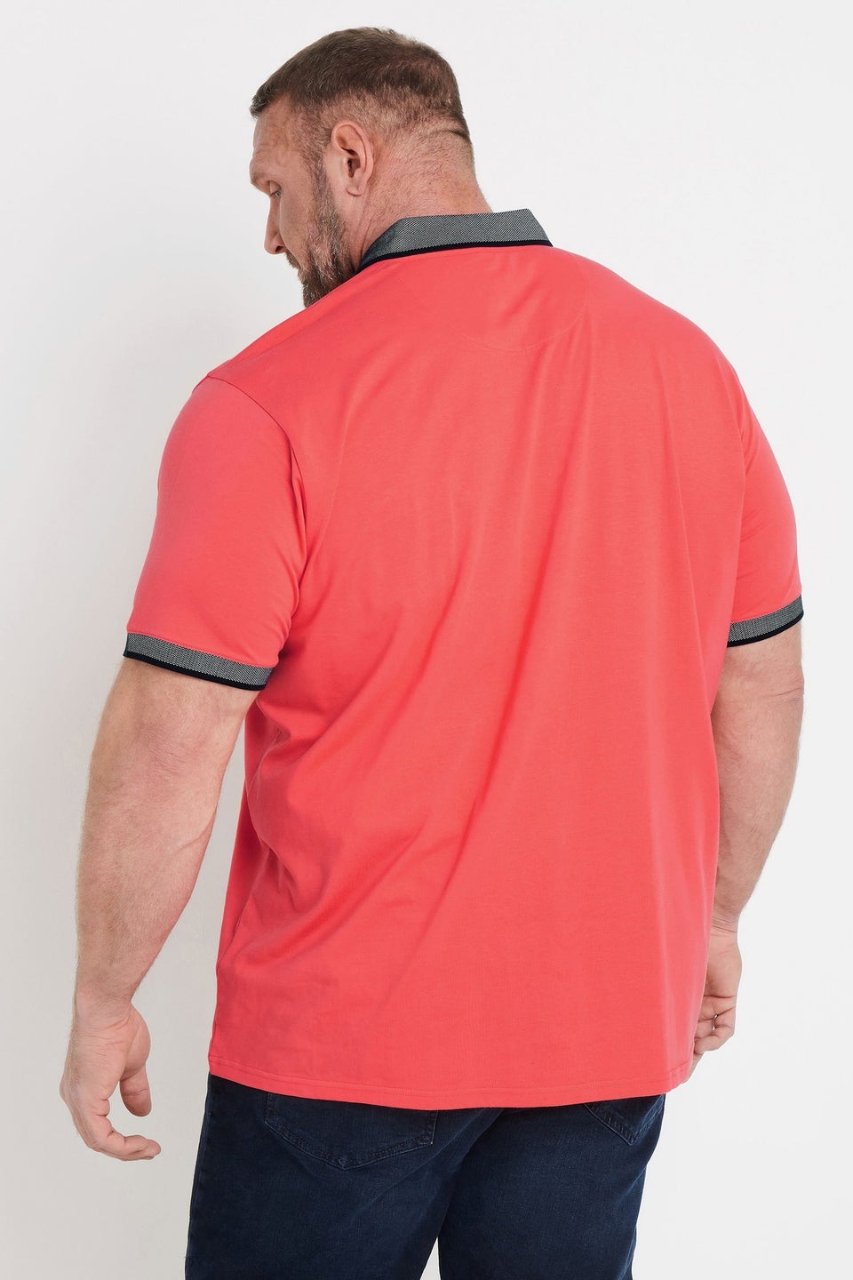 Badrhino Orange Chambray Polo Shirt