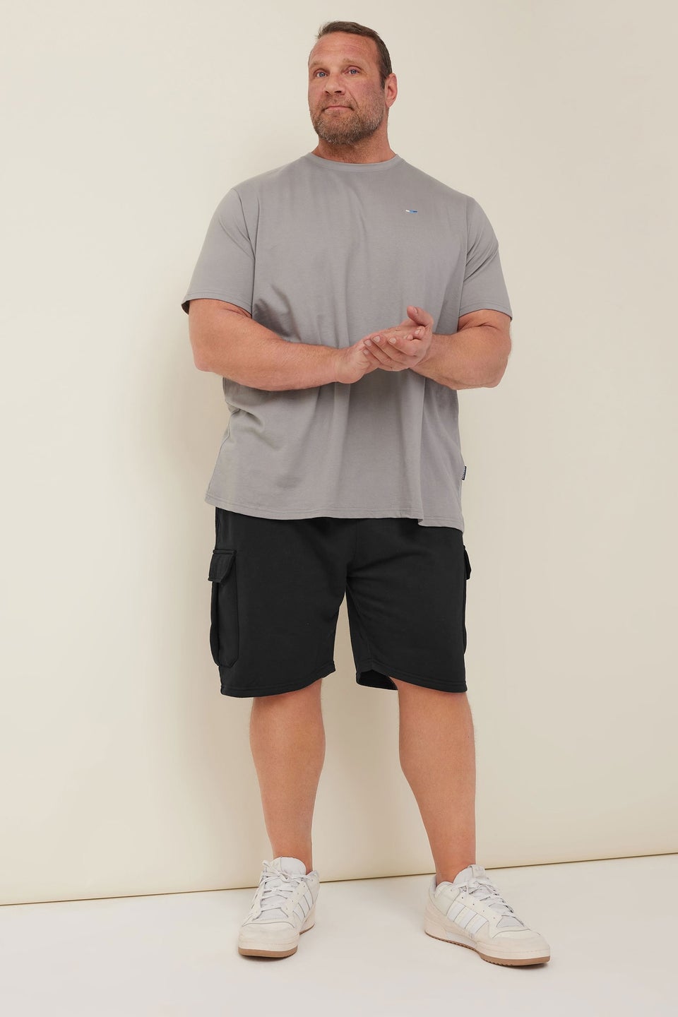 Badrhino Black Essential Cargo Jogger Shorts