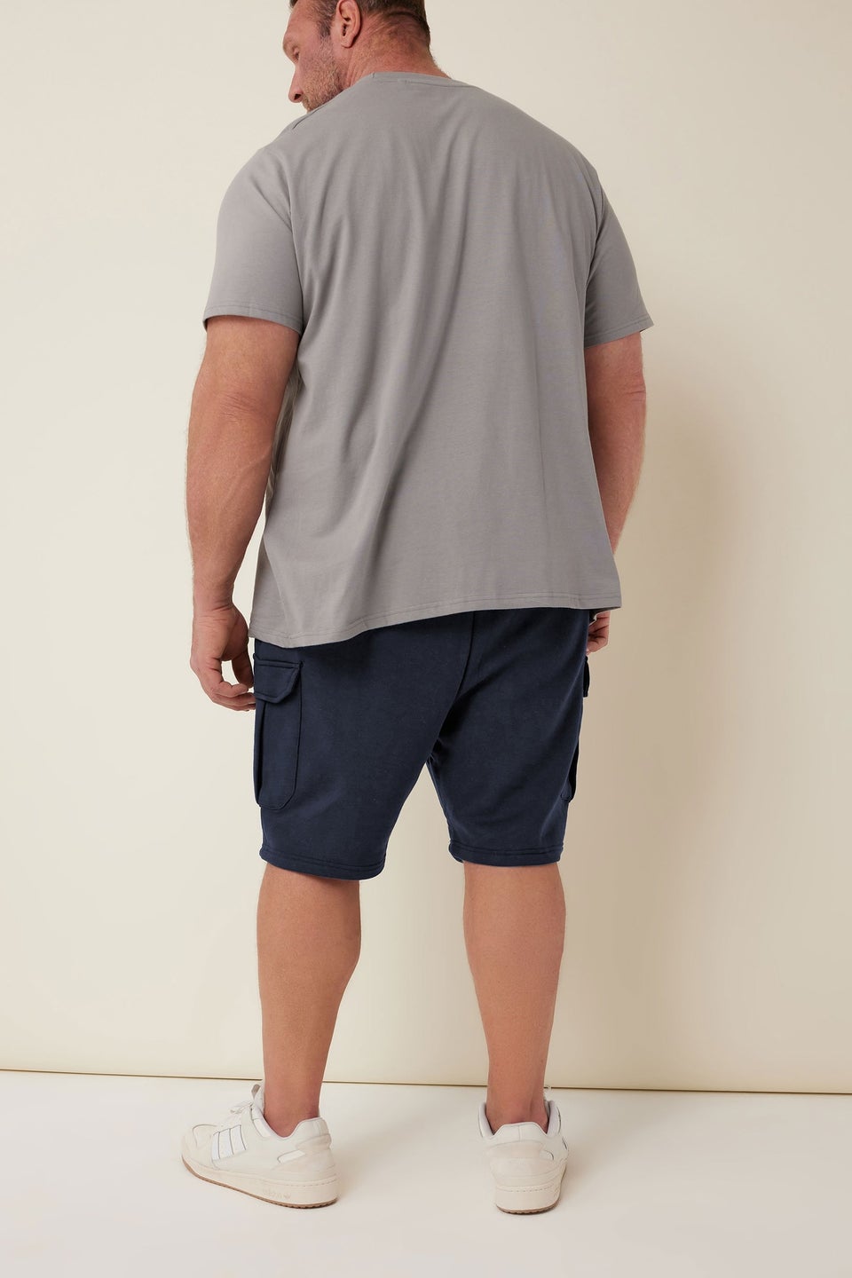 Badrhino Navy Blue Essential Cargo Jogger Shorts