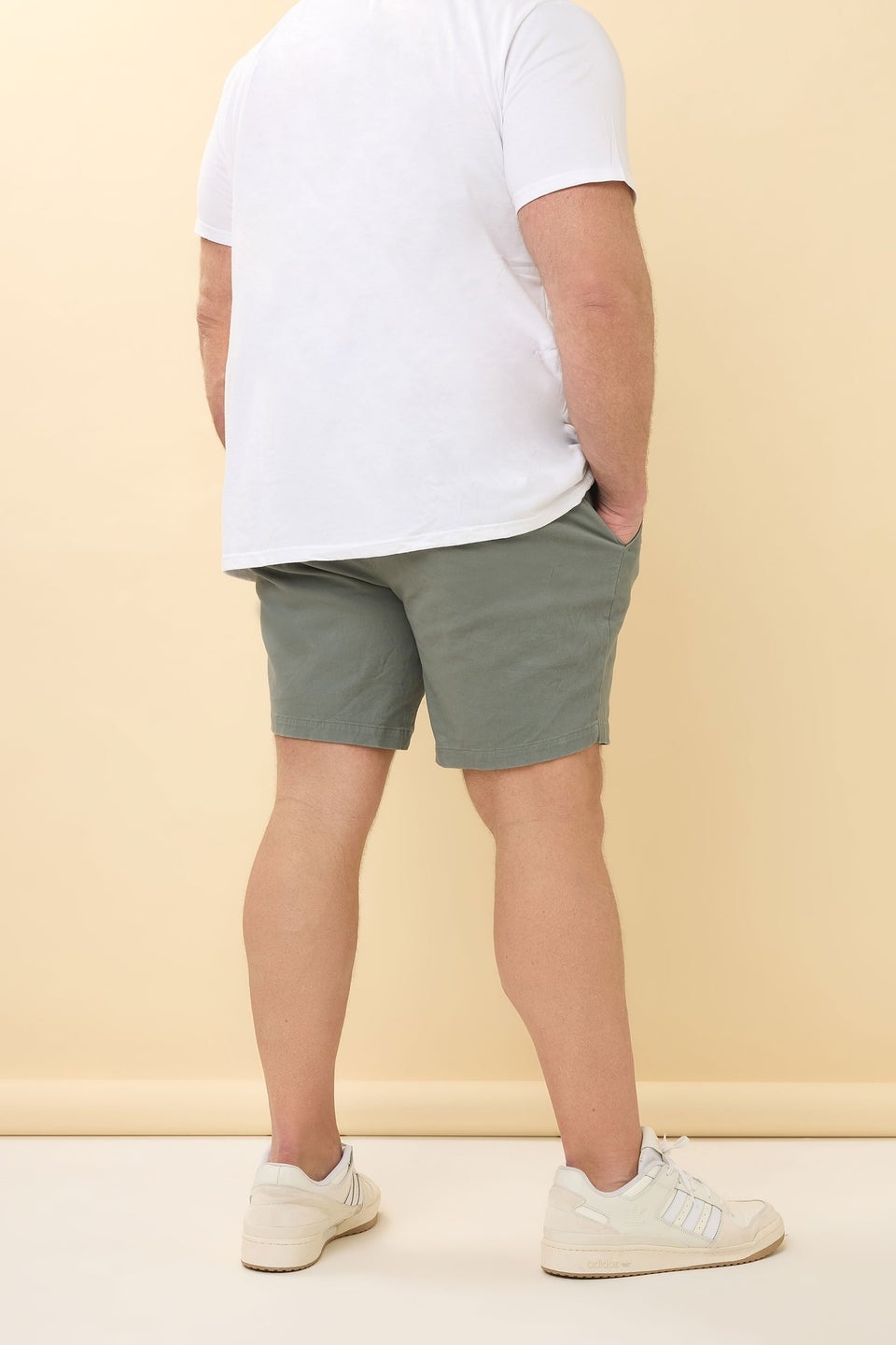 Badrhino Sage Green Stretch Chino Shorts