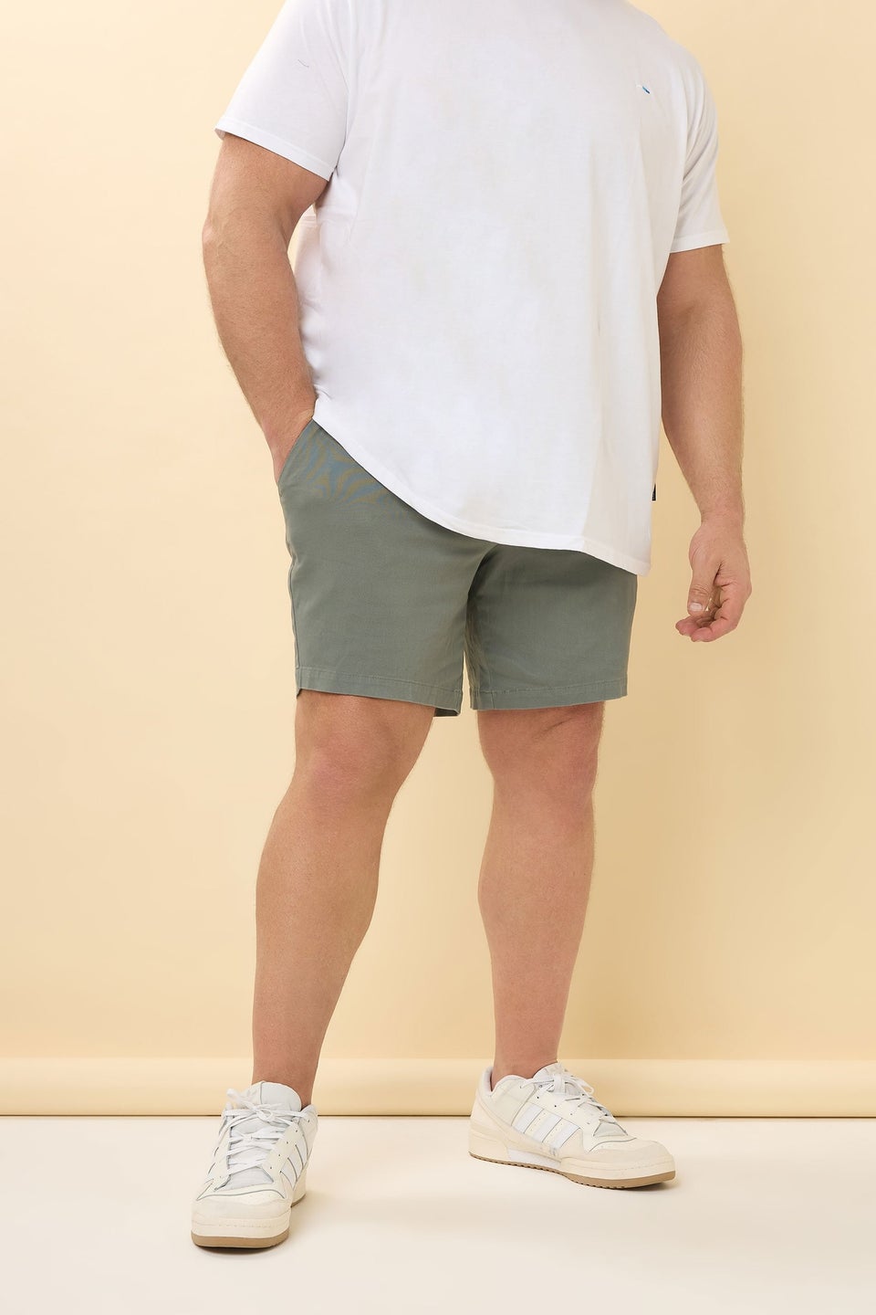 Badrhino Sage Green Stretch Chino Shorts