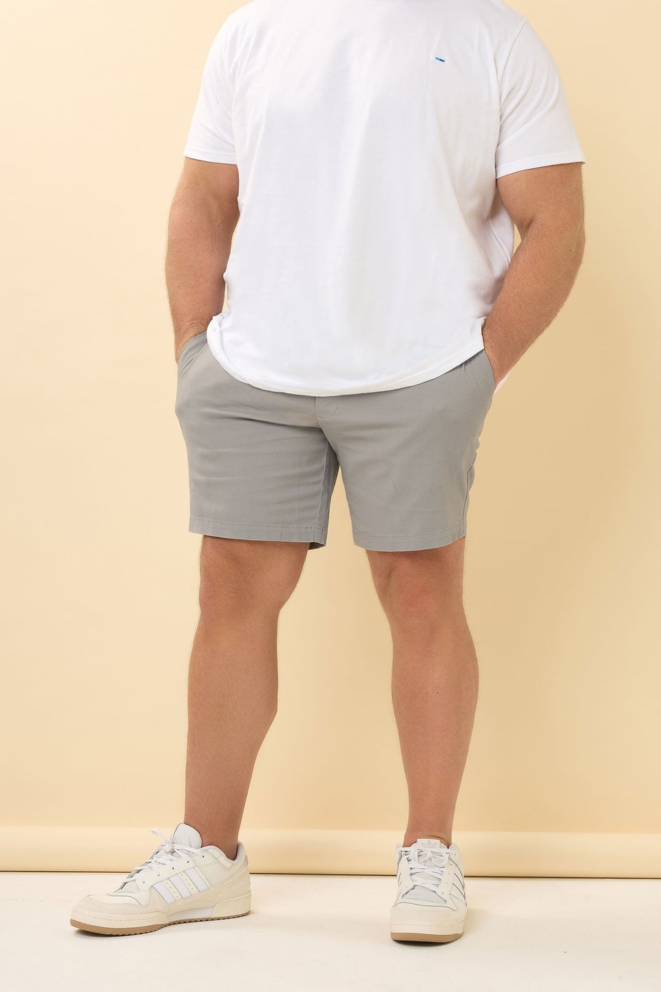 Badrhino Grey Stretch Chino Shorts