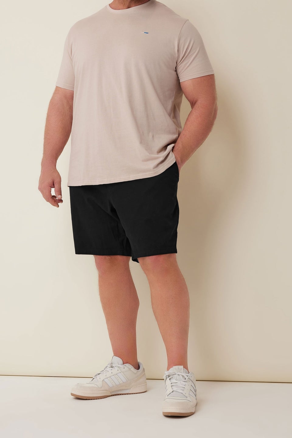 Badrhino Black Stretch Elasticated Waist Chino Shorts