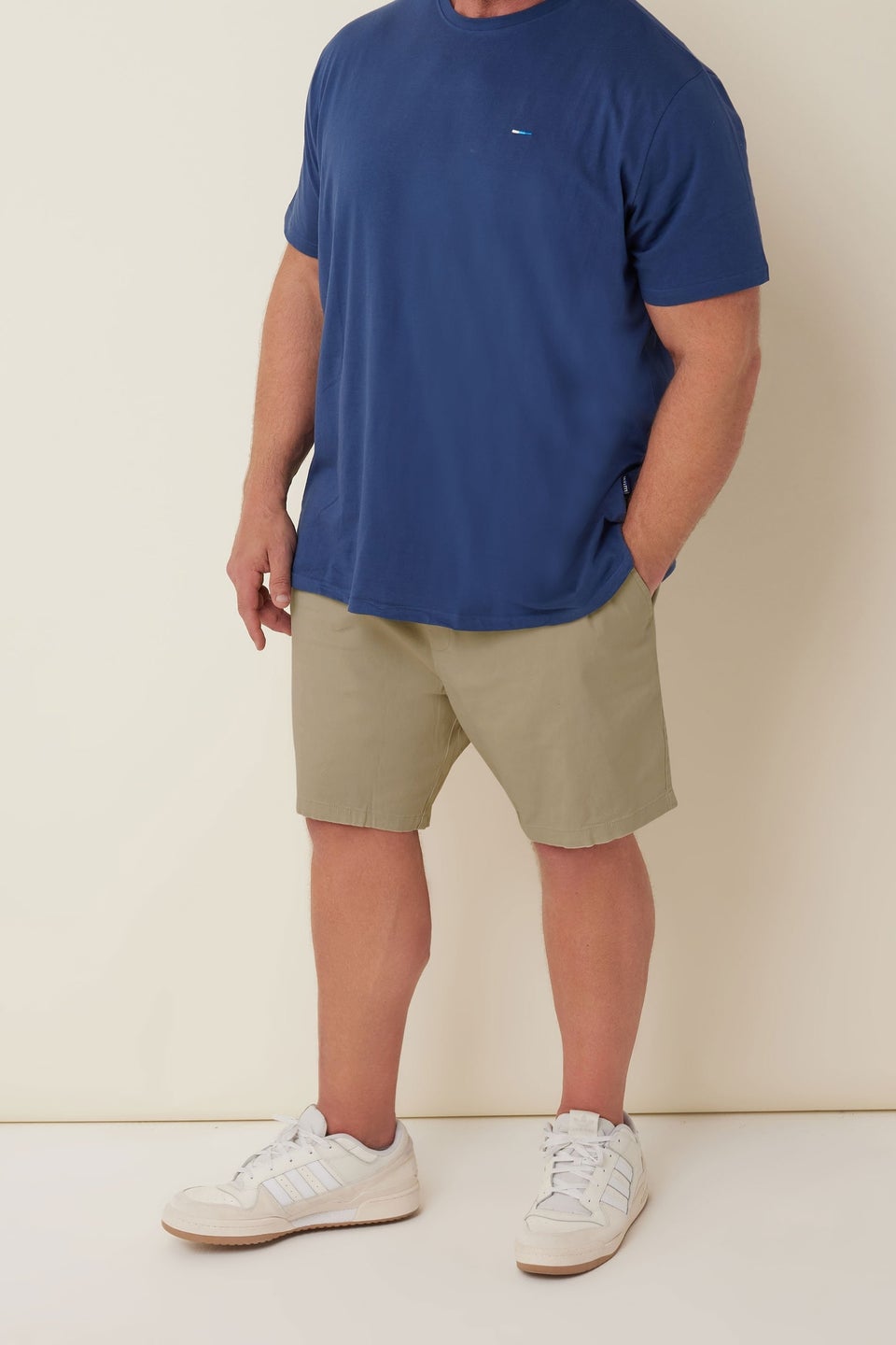 Badrhino Stone Brown Stretch Elasticated Waist Chino Shorts
