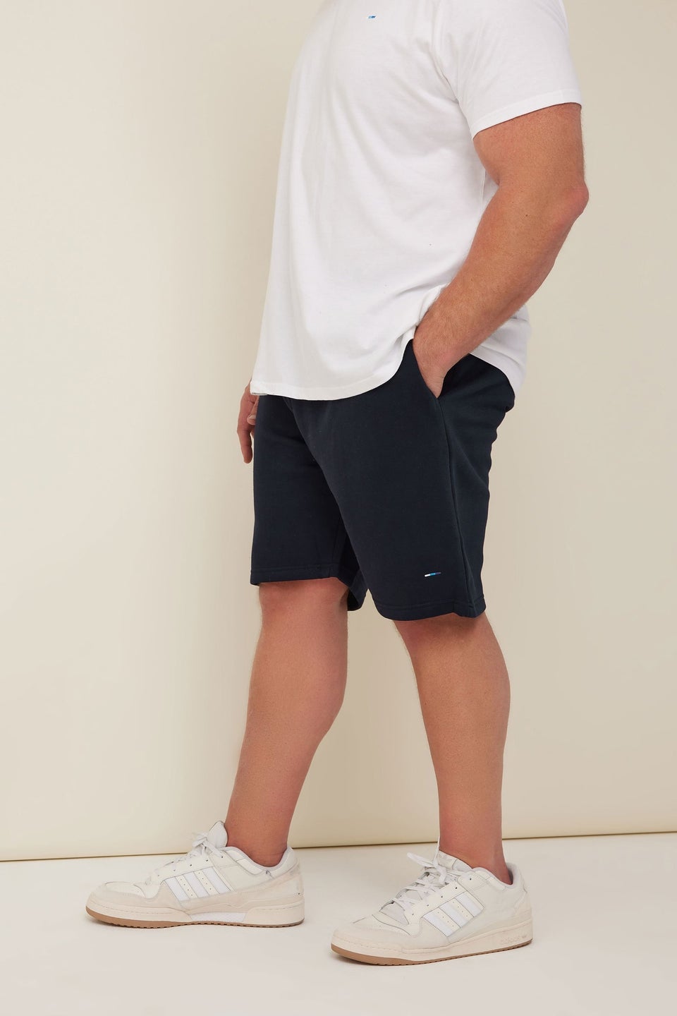 Badrhino Navy Blue Essential Jogger Shorts
