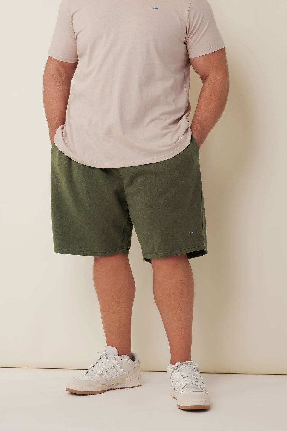 Badrhino Khaki Green Essential Jogger Shorts