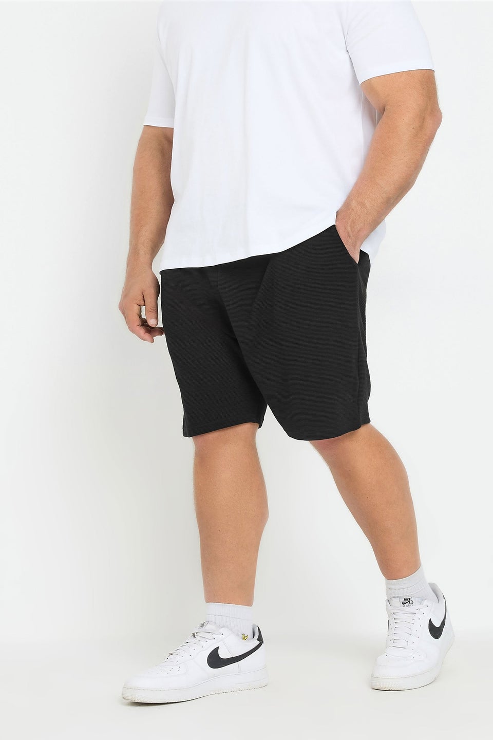 Badrhino Black Ribbed Shorts