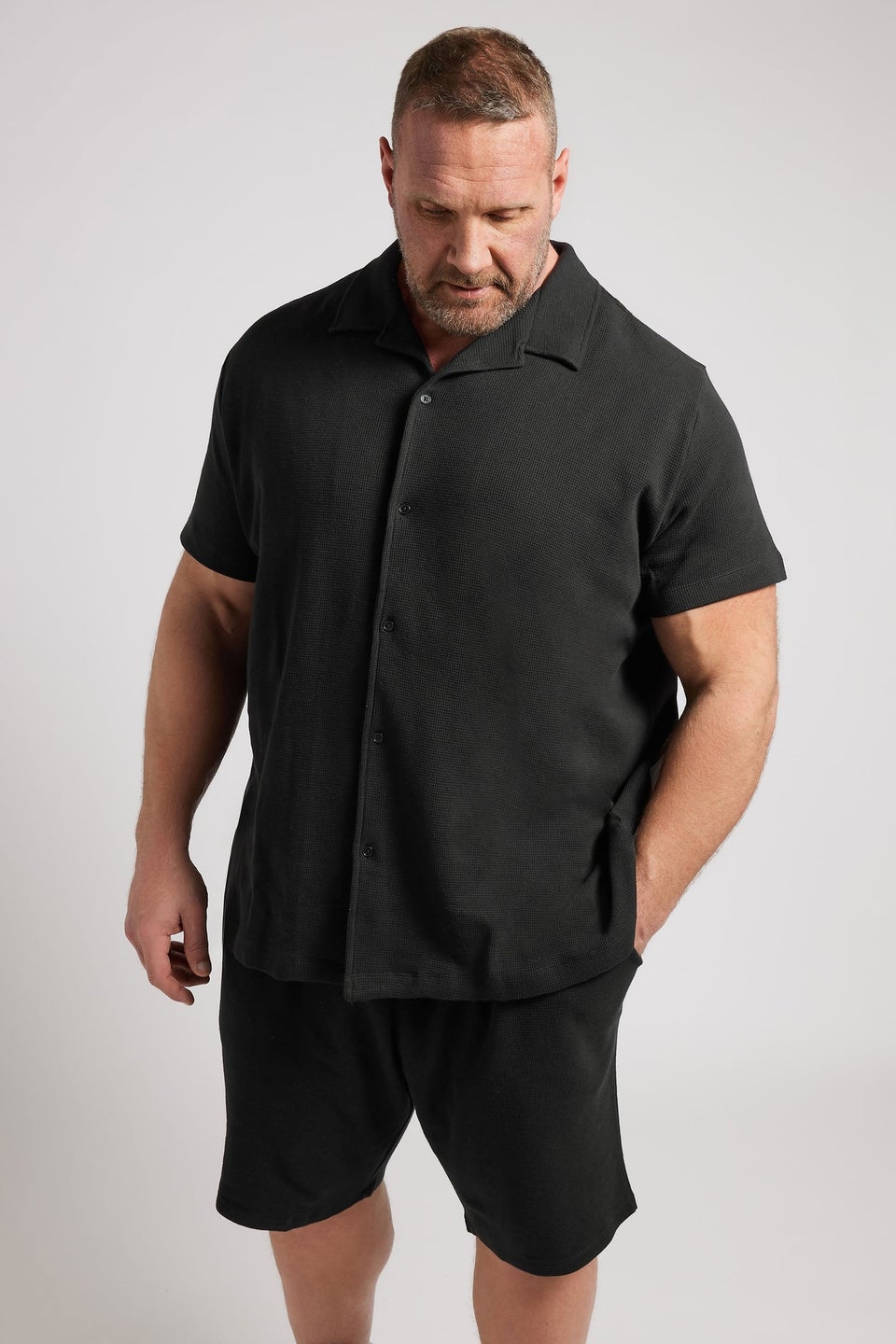 BadRhino Black Textured Jersey Shorts