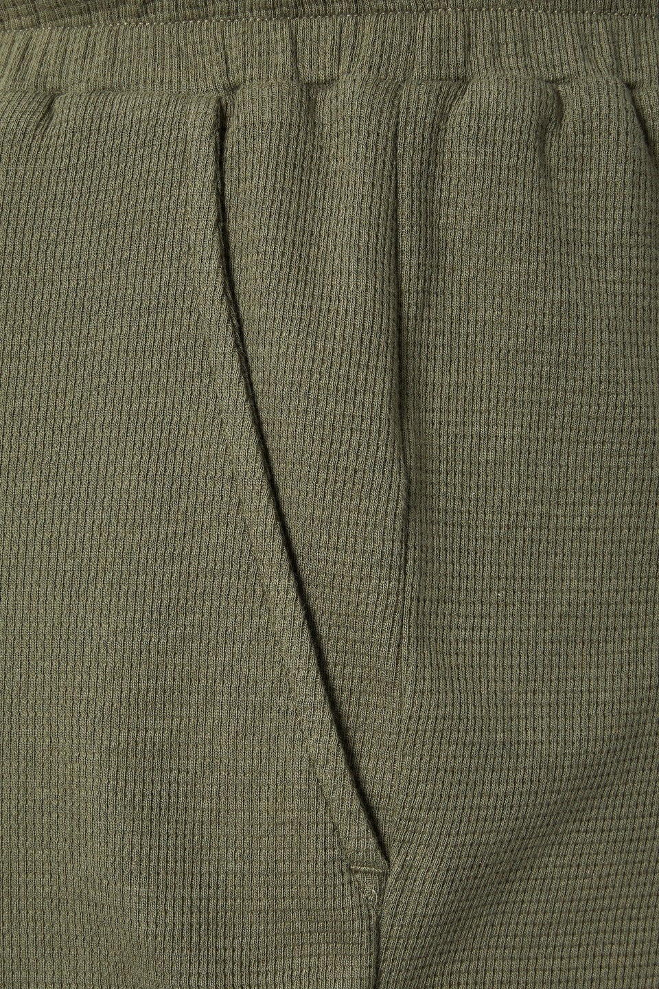Badrhino Khaki Green Textured Jersey Shorts