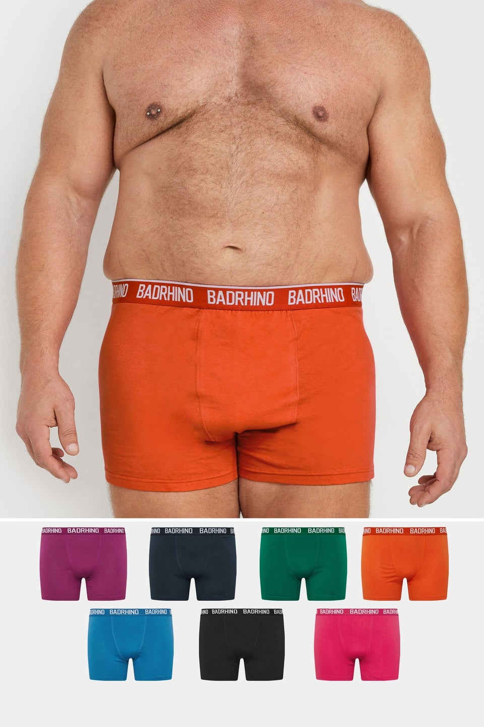 BadRhino 7 PACK Orange & Black Boxers