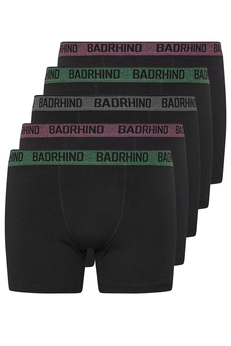 BadRhino 5 PACK Black Marl Waistband Boxers