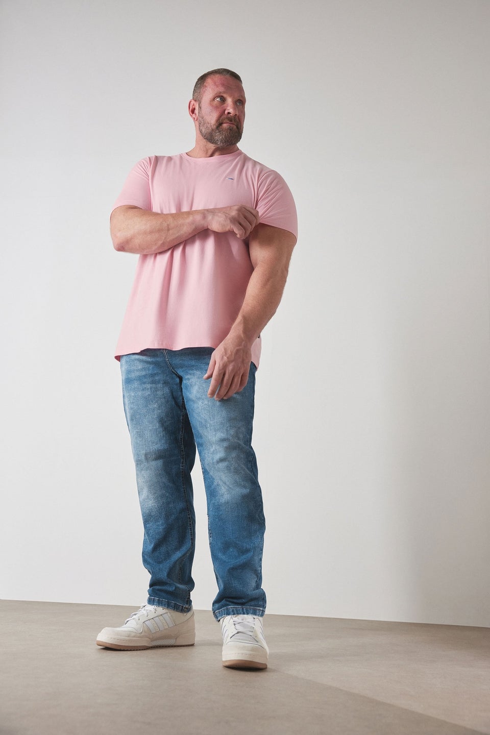 Badrhino Blue Washed Straight Leg Stretch Jeans