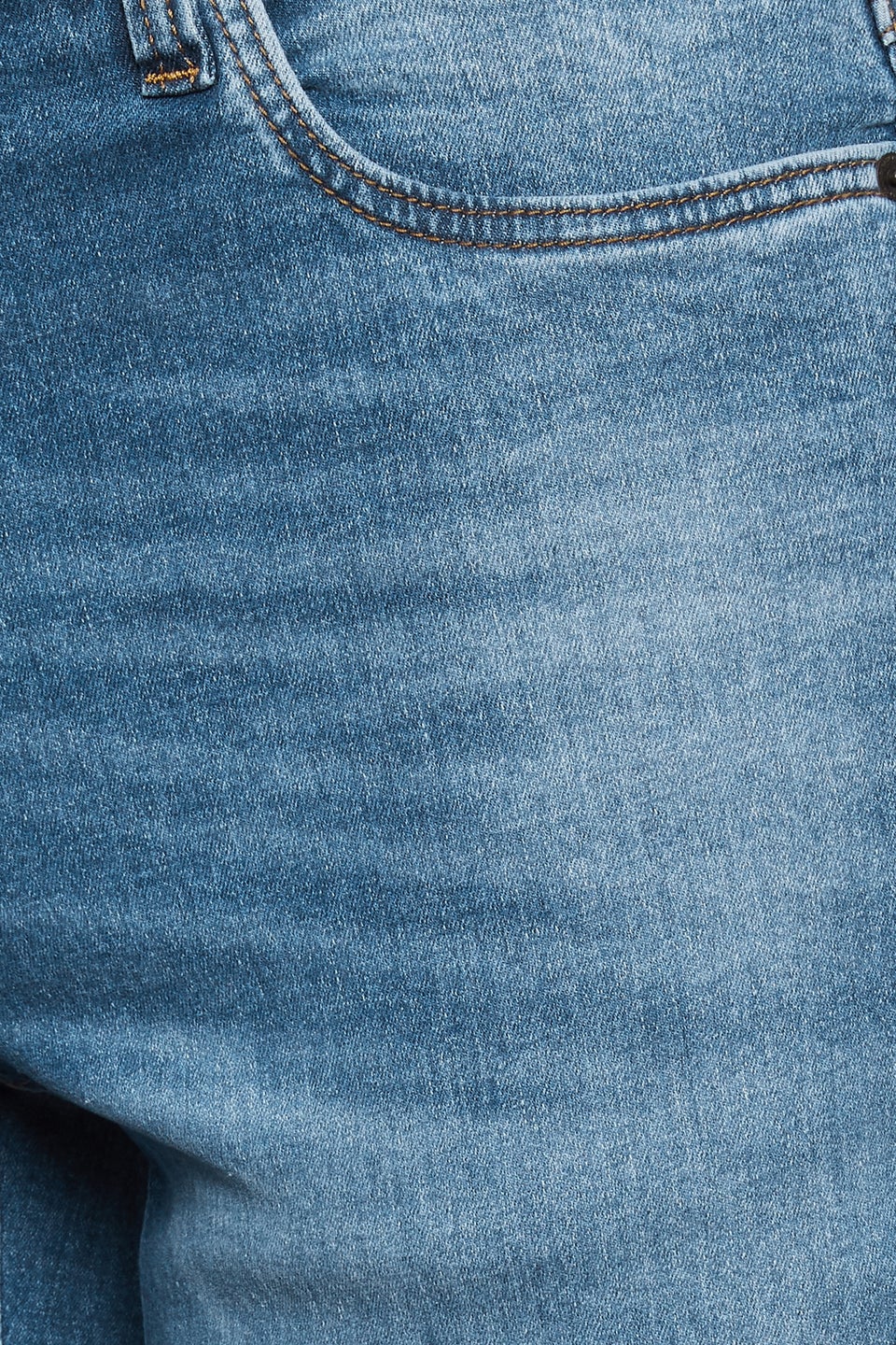 Badrhino Blue Washed Straight Leg Stretch Jeans