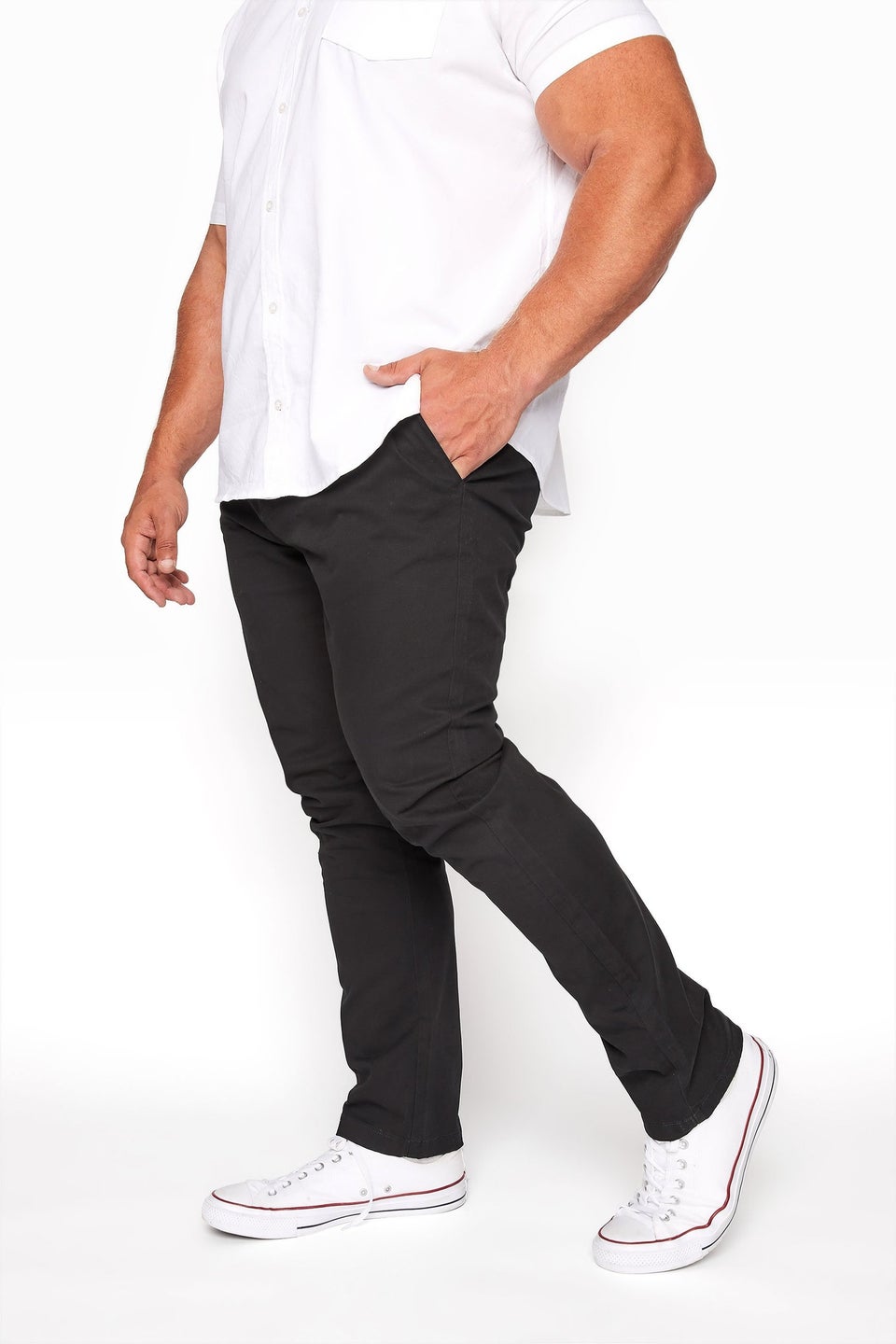 Badrhino Black Stretch Chinos