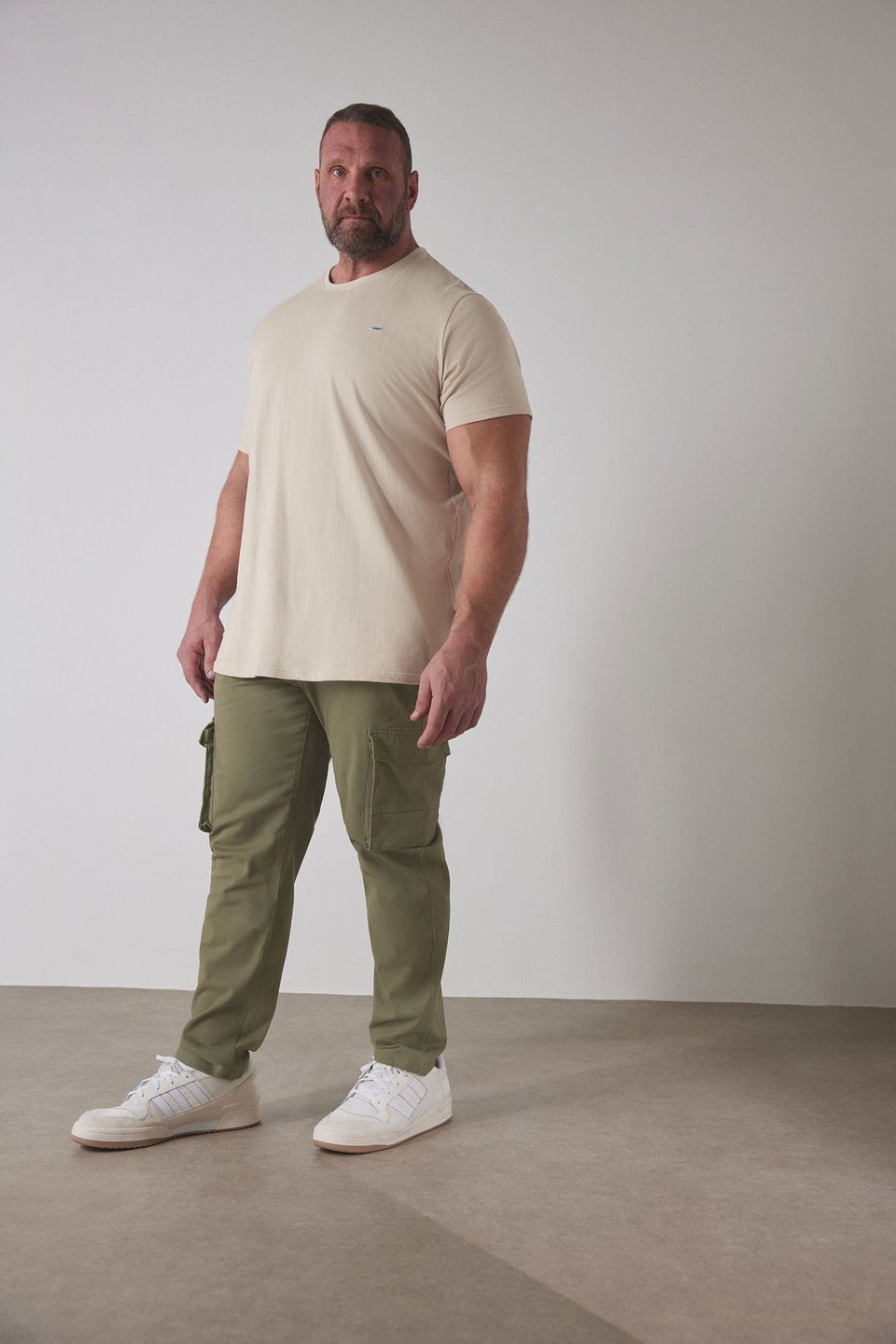 Badrhino Khaki Green Stretch Cargo Trousers