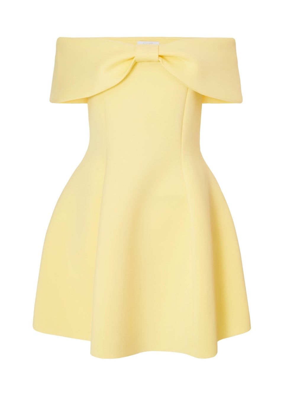Quiz Yellow Bardot Bow Skater Dress